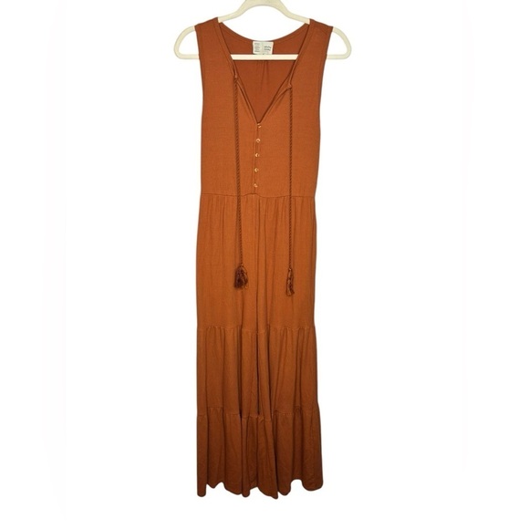 Anthropologie Marina BOHO Festival Wide-Leg Jumpsuit in Orange Rust Size Small - Picture 3 of 16